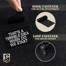 Набір шевронів 2 шт That's A Terrible Idea When Do We Start, 5х8 см, вишитий патч, нашивка, шеврон