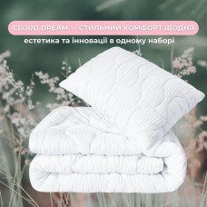 Набір постільний CloudDream полуторний IDEIA ковдра 140х210 + шт подушка 50х70 білий, штучний пух