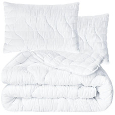 Набір постільний CloudDream євро IDEIA ковдра 200х220 + 2 шт подушки 50х70 білий, штучний пух