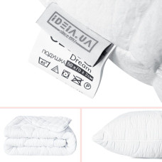 Набір постільний CloudDream євро IDEIA ковдра 200х220 + 2 шт подушки 50х70 білий, штучний пух