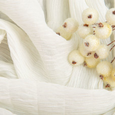 Тканина шифон жатка 95 г/м2 145 см легка, повітряна тканина для суконь, блуз і аксесуарів молоко