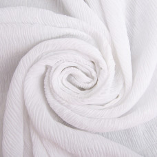 Тканина шифон жатка 95 г/м2 145 см легка, повітряна тканина для суконь, блуз і аксесуарів біла