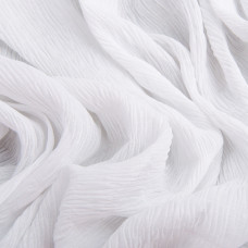 Тканина шифон жатка 95 г/м2 145 см легка, повітряна тканина для суконь, блуз і аксесуарів біла