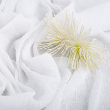 Тканина шифон жатка 95 г/м2 145 см легка, повітряна тканина для суконь, блуз і аксесуарів біла