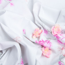 Тканина бавовна сатин для постільної білизни, натуральна тканина, постільна білизна, 120 г/м2 ВТ-411-A роуз рожевий