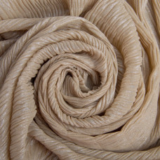 Тканина шифон жатка 95 г/м2 145 см легка, повітряна тканина для суконь, блуз і аксесуарів т/беж