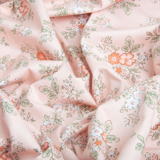 Тканина бавовна сатин для постільної білизни, натуральна тканина, постільна білизна, 120 г/м2 ВТ-405-A літо персик