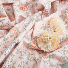 Тканина бавовна сатин для постільної білизни, натуральна тканина, постільна білизна, 120 г/м2 ВТ-405-A літо персик