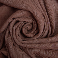 Тканина шифон жатка 95 г/м2 145 см легка, повітряна тканина для суконь, блуз і аксесуарів коричнева