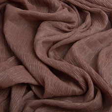 Тканина шифон жатка 95 г/м2 145 см легка, повітряна тканина для суконь, блуз і аксесуарів коричнева