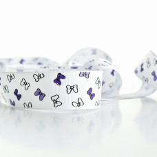 Репсова стрічка 2,5 см із принтом/однотонна