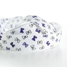 Репсова стрічка 2,5 см із принтом/однотонна
