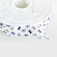 Репсова стрічка 2,5 см із принтом/однотонна