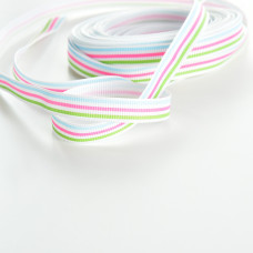 Репсова стрічка 1 см із принтом/однотонна