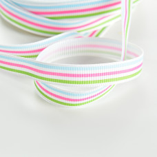 Репсова стрічка 1 см із принтом/однотонна