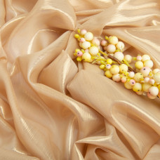 Тканина шифон стрейч із напиленням Cold 55 г/м2 150 см для суконь, блуз, декору й аксесуарів пісок