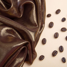 Тканина шифон стрейч із напиленням Cold 55 г/м2 150 см для суконь, блуз, декору й аксесуарів шоколад