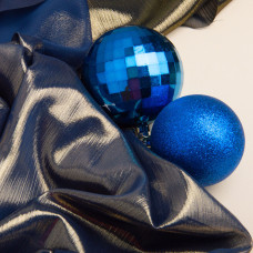 Тканина шифон стрейч із напиленням Cold 55 г/м2 150 см для суконь, блуз, декору та аксесуарів т/синя