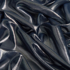 Тканина шифон стрейч із напиленням Сільвер 55 г/м2 150 см для псуконь, блуз, декору та аксесуарів т/синя