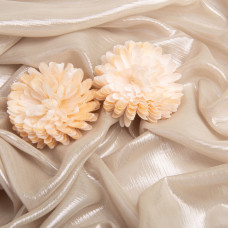 Тканина шифон стрейч із напиленням Сільвер 55 г/м2 150 см для суконь, блуз, декору й аксесуарів беж