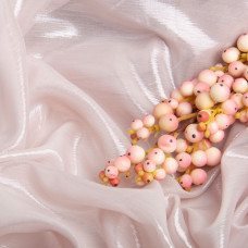 Тканина шифон стрейч із напиленням Сільвер 55 г/м2 150 см для суконь, блуз, декору й аксесуарів пудра