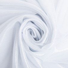 Тканина шифон стрейч із напиленням Сільвер 55 г/м2 150 см для суконь, блуз, декору й аксесуарів біла