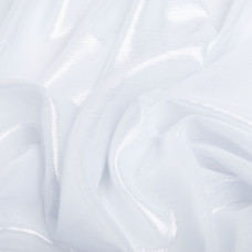 Тканина шифон стрейч із напиленням Сільвер 55 г/м2 150 см для суконь, блуз, декору й аксесуарів біла