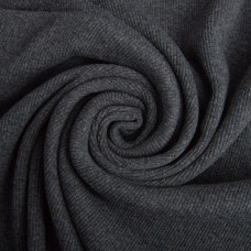 Тканина трикотажне полотно Кашкорсе, 130 см, 300 г/м2, бавовна т/сірий меланж No2