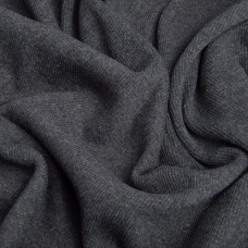 Тканина трикотажне полотно Кашкорсе, 130 см, 300 г/м2, бавовна т/сірий меланж No2