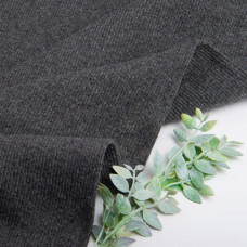 Тканина трикотажне полотно Кашкорсе, 130 см, 300 г/м2, бавовна т/сірий меланж No2