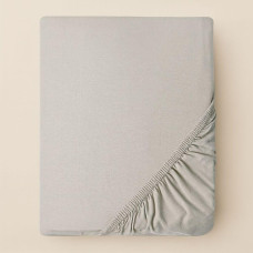 Простирадло трикотажне 140/160х200х35 см на гумці IDEIA, еластичне, трикотаж, бавовна сірий/беж