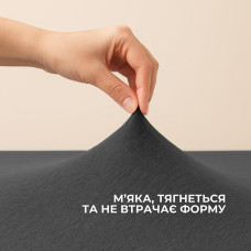 Простирадло трикотажне 80/90х200х35 см на гумці IDEIA, еластичне, трикотаж, бавовна т/сіра