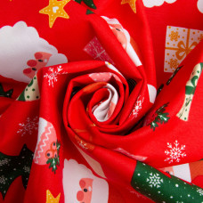 Тканина декоративна скатертина бавовна з водовідштовхувальним просоченням, 180 см, 220 г/м2, для скатертин, штор, декору Санта