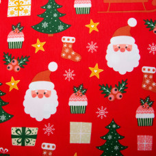 Тканина декоративна скатертина бавовна з водовідштовхувальним просоченням, 180 см, 220 г/м2, для скатертин, штор, декору Санта