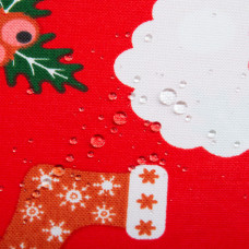 Тканина декоративна скатертина бавовна з водовідштовхувальним просоченням, 180 см, 220 г/м2, для скатертин, штор, декору Санта