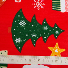 Тканина декоративна скатертина бавовна з водовідштовхувальним просоченням, 180 см, 220 г/м2, для скатертин, штор, декору Санта