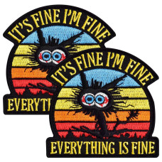 Набір шевронів 2 шт "It's Fine I'm Fine Everything is Fine" 8 см вишитий патч, нашивка