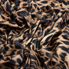 Тканина сатин для постільної білизни, пл 130 г/м2 210 ТС, бавовна, 240 см М04158/24 леопард беж