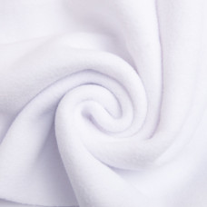 Тканина фліс однотонний 380 г/м2 тепла тканина полар, м'яка для флісівок, кофт, штанів білій