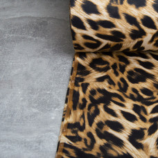 Тканина сатин для постільної білизни, пл 130 г/м2 210 ТС, бавовна, 240 см М04158/14 леопард св.беж