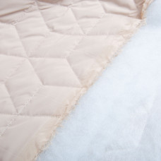 Тканина плащова стьобана 10x10 см, утеплювач синтепон 100 + спанбонд, плащовий однотонний, 140 см, 210 г/м2 см/беж