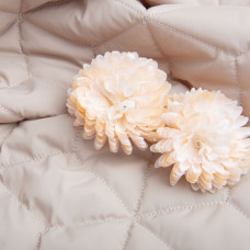 Тканина плащова стьобана 10x10 см, утеплювач синтепон 100 + спанбонд, плащовий однотонний, 140 см, 210 г/м2 см/беж