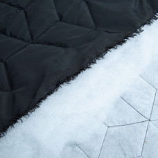 Тканина плащова стьобана 10x10 см, утеплювач синтепон 100 + спанбонд, плащовий однотонний, 140 см, 210 г/м2 чорна