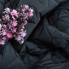 Тканина плащова стьобана 10x10 см, утеплювач синтепон 100 + спанбонд, плащовий однотонний, 140 см, 210 г/м2 чорна