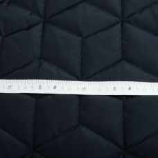 Тканина плащова стьобана 10x10 см, утеплювач синтепон 100 + спанбонд, плащовий однотонний, 140 см, 210 г/м2 чорна