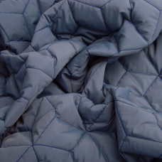 Тканина плащова стьобана 10x10 см, утеплювач синтепон 100 + спанбонд, плащовий однотонний, 140 см, 210 г/м2 сіра