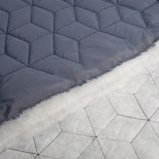 Тканина плащова стьобана 10x10 см, утеплювач синтепон 100 + спанбонд, плащовий однотонний, 140 см, 210 г/м2 сіра