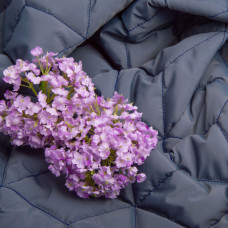 Тканина плащова стьобана 10x10 см, утеплювач синтепон 100 + спанбонд, плащовий однотонний, 140 см, 210 г/м2 сіра