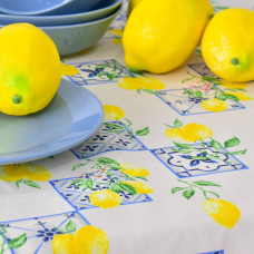 Скатертина з водовідштовхувальним просоченням IDEIA 140х170 см бавовна лимон