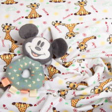 Тканина фланель бавовна 180 см 155 г/м2, дитячий принт, м'яка тканина для постільної білизни, пелюшка